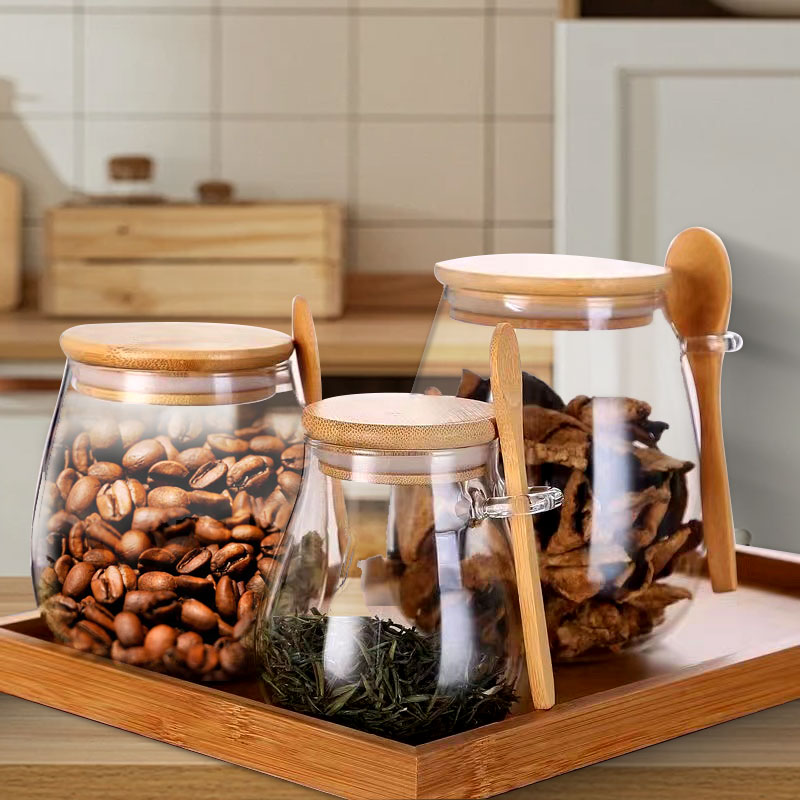 Coffee Tea And Sugar Canister Set - Pot en verre scellé de 34oz