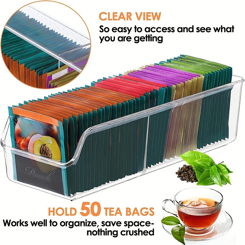 Coffee Tea Sugar Container Set - Boîte de rangement transparente pour sachets