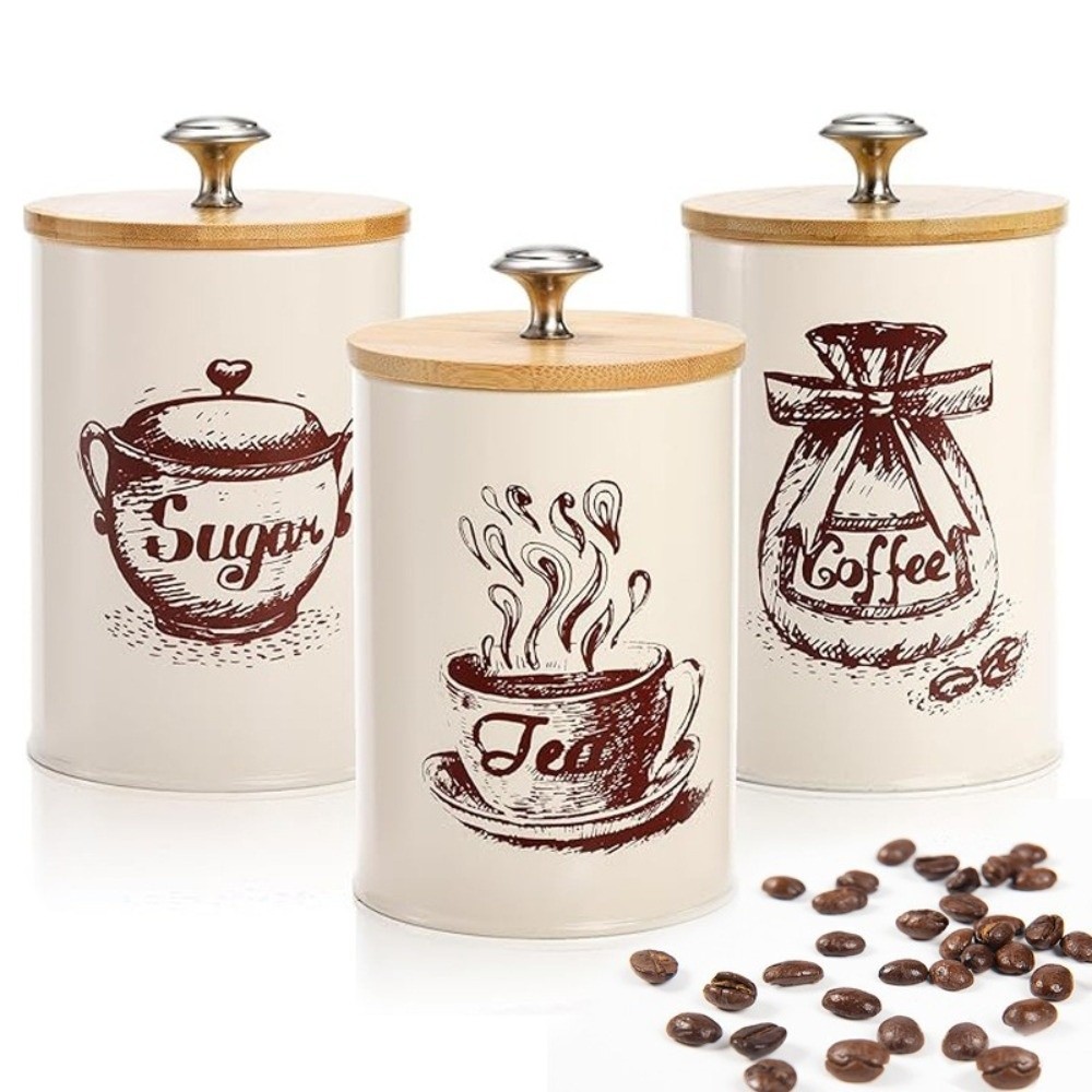 Ensemble de 3 boîtes à café en - Coffee Tea Sugar Container Set avis et prix
