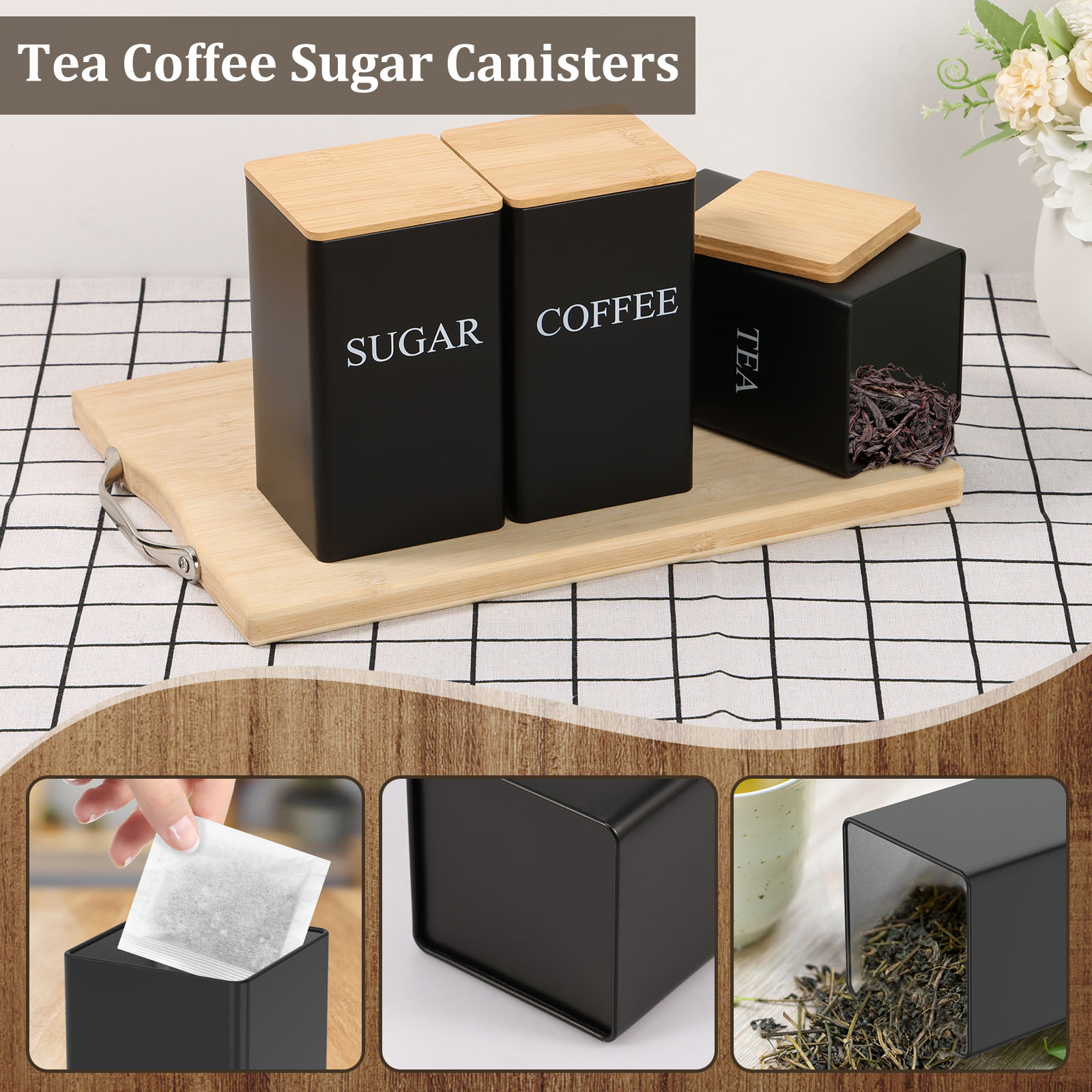 Ensemble de boîtes hermétiques - Coffee Tea Sugar Container Set avis et prix