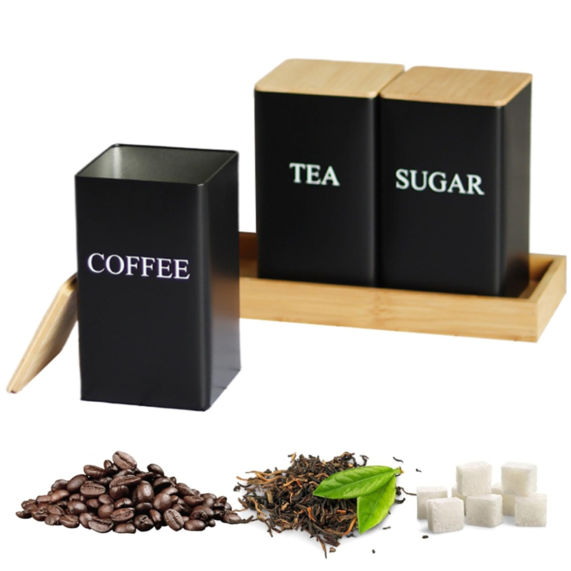Ensemble de 3 boîtes à thé, ca - Coffee Tea And Sugar Canister Set avis et prix