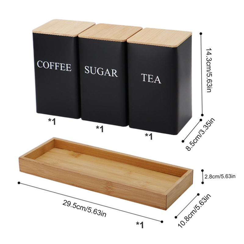 Ensemble de 3 boîtes à thé, ca - Coffee Tea And Sugar Canister Set avis et prix
