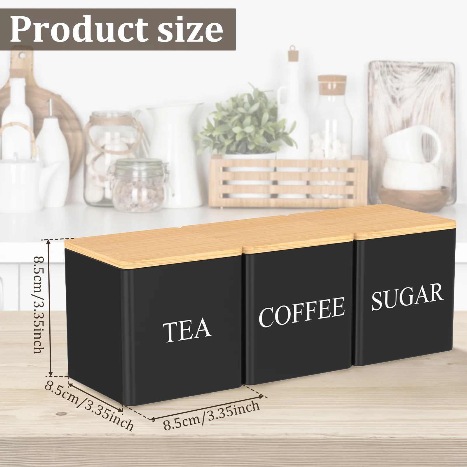 Ensemble de 3 boîtes à thé, su - Coffee Tea And Sugar Canister Set avis et prix