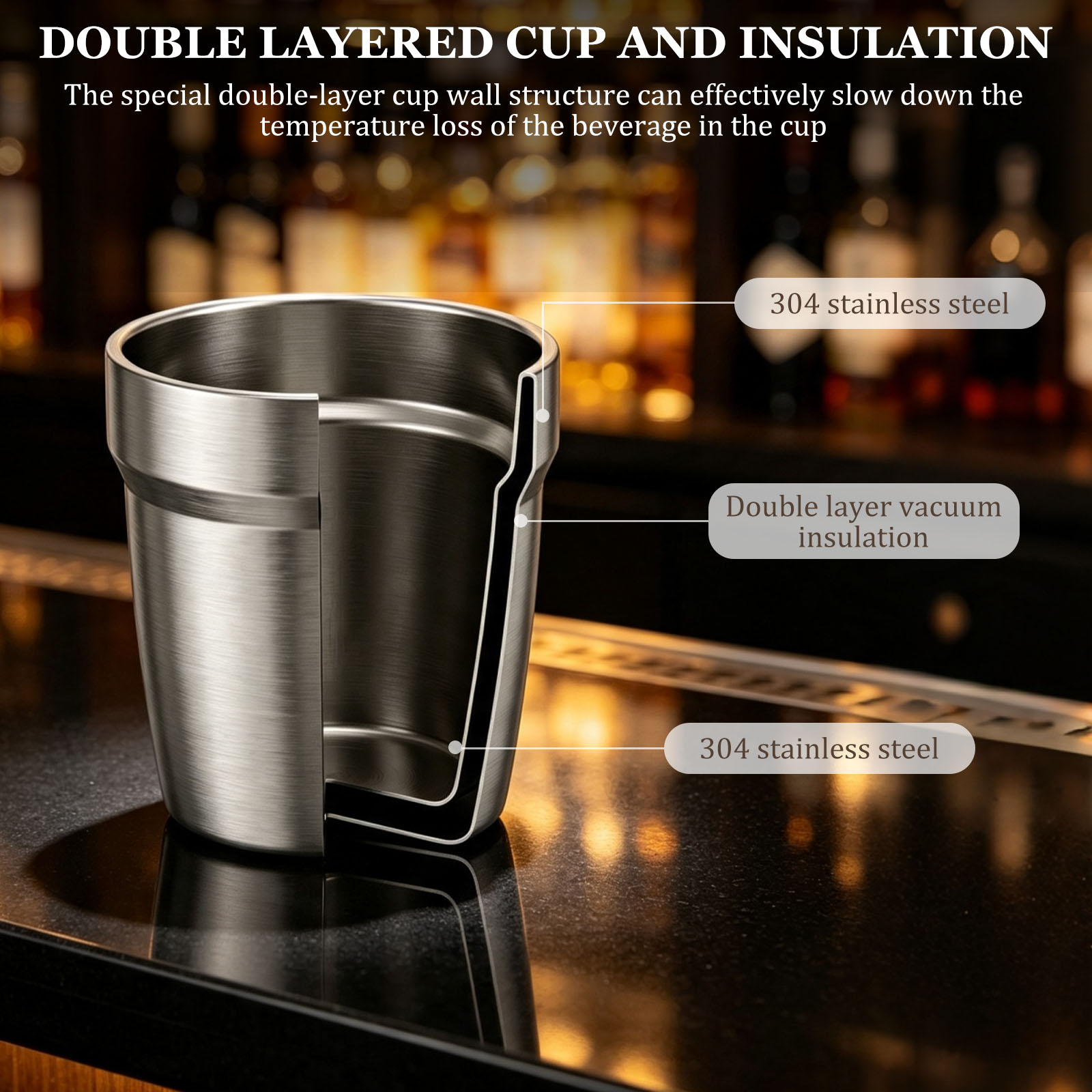 5/10 tasses empilables en acie - Double Wall Mug avis et prix