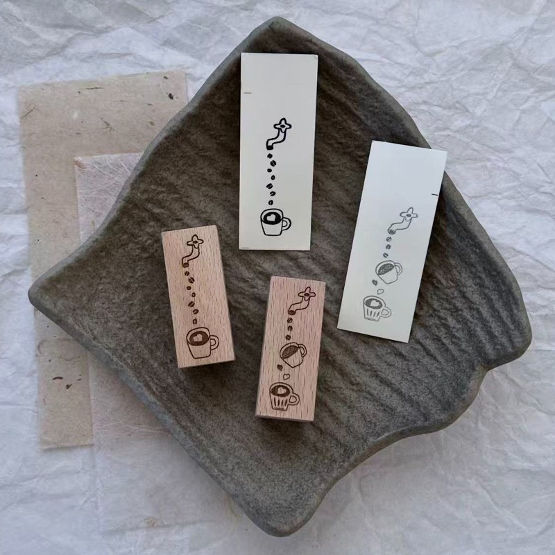 Tampon en caoutchouc vintage e - Coffee Tea Photos avis et prix