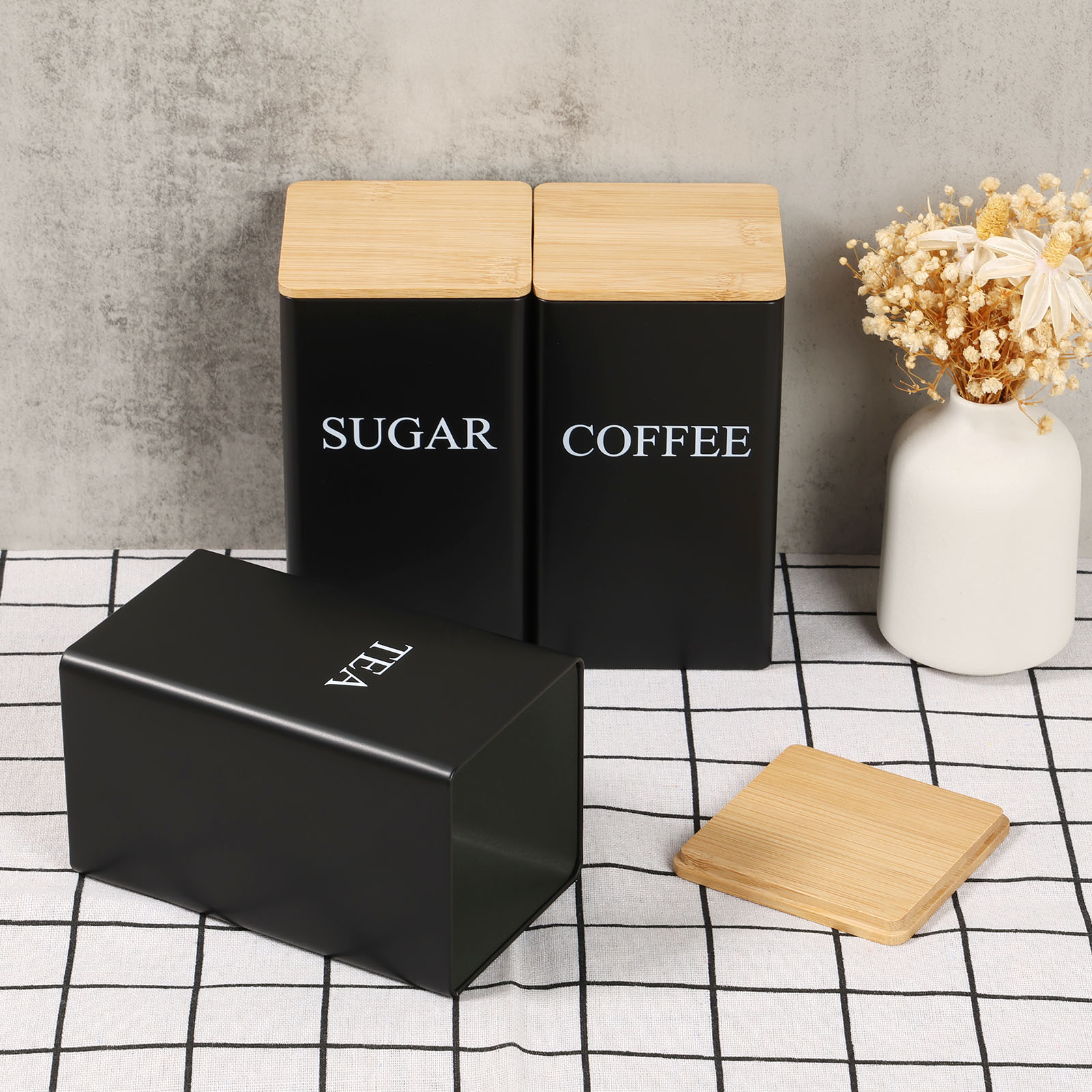Pot de stockage de grains de c - Coffee Tea Sugar Container Set avis et prix