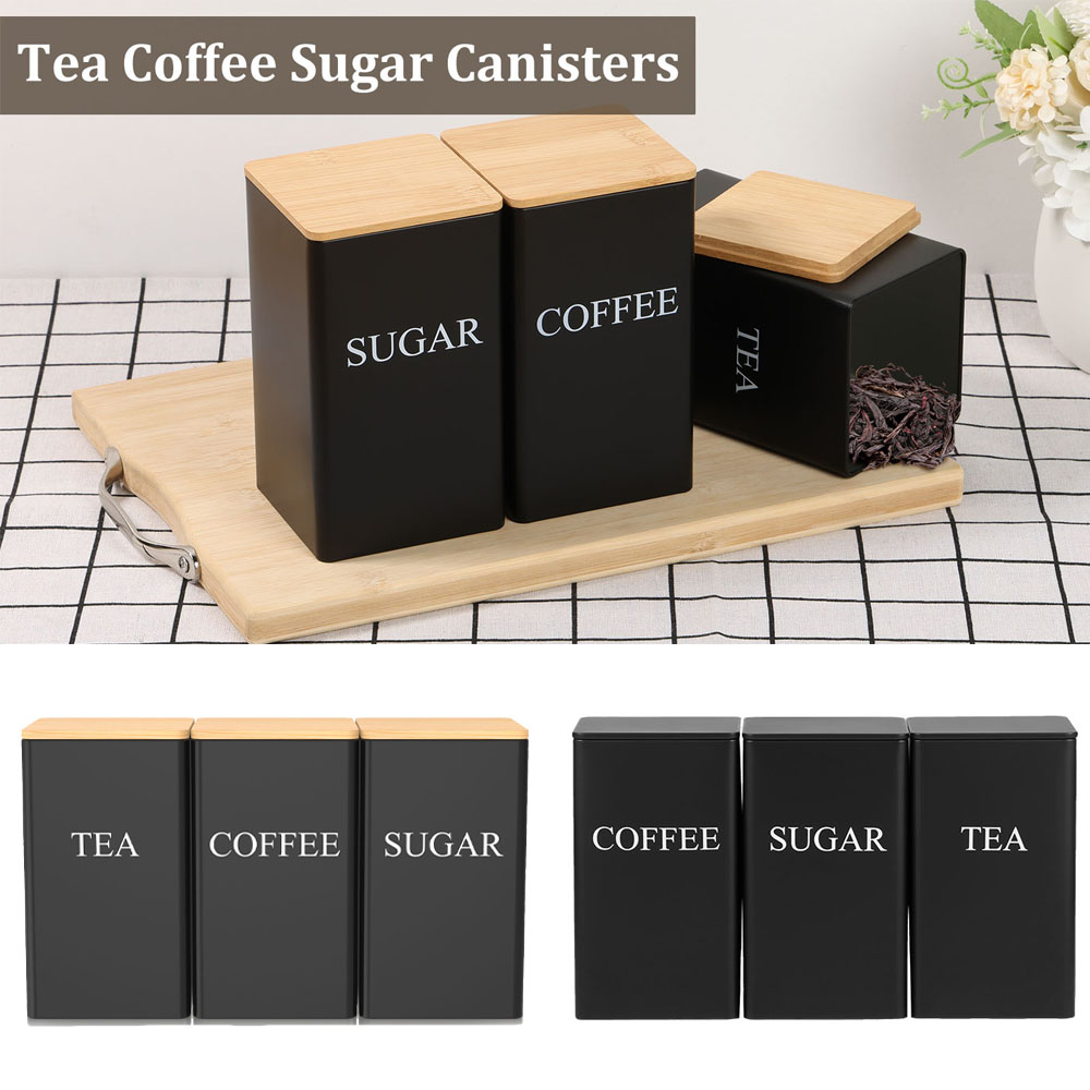Pot de stockage de grains de c - Coffee Tea Sugar Container Set avis et prix